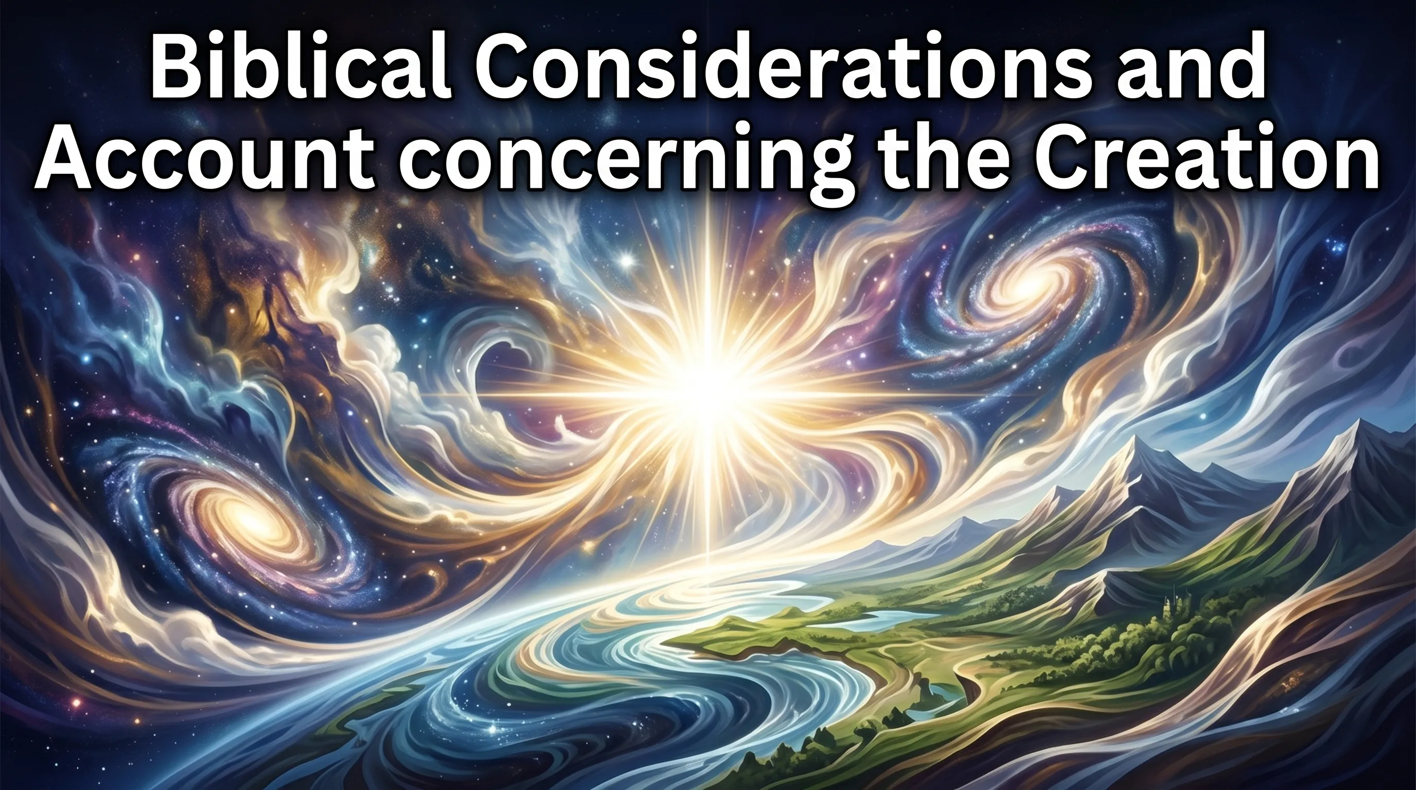 Biblical Considerations and Account concerning the Creation