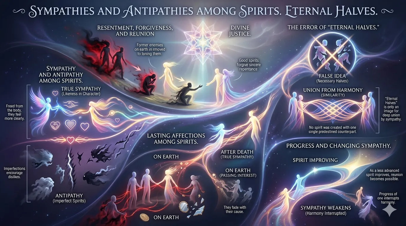Sympathies and Antipathies among Spirits. Eternal Halves